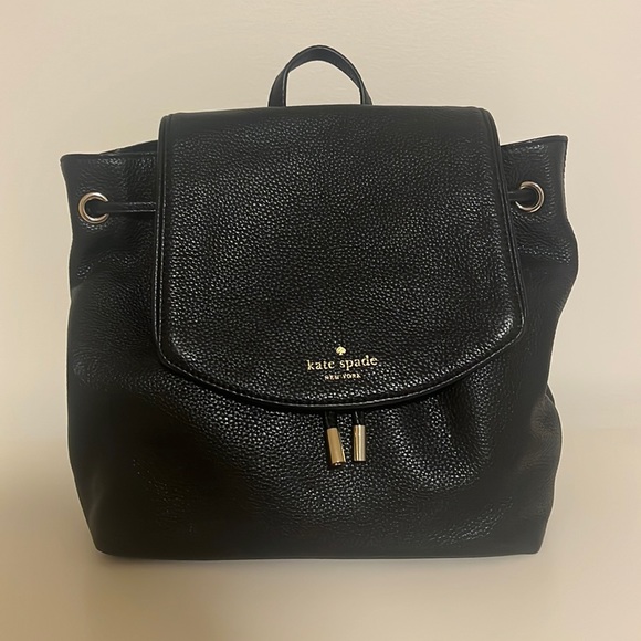 Kate Spade Black Leather Mini Backpack - Picture 2 of 3